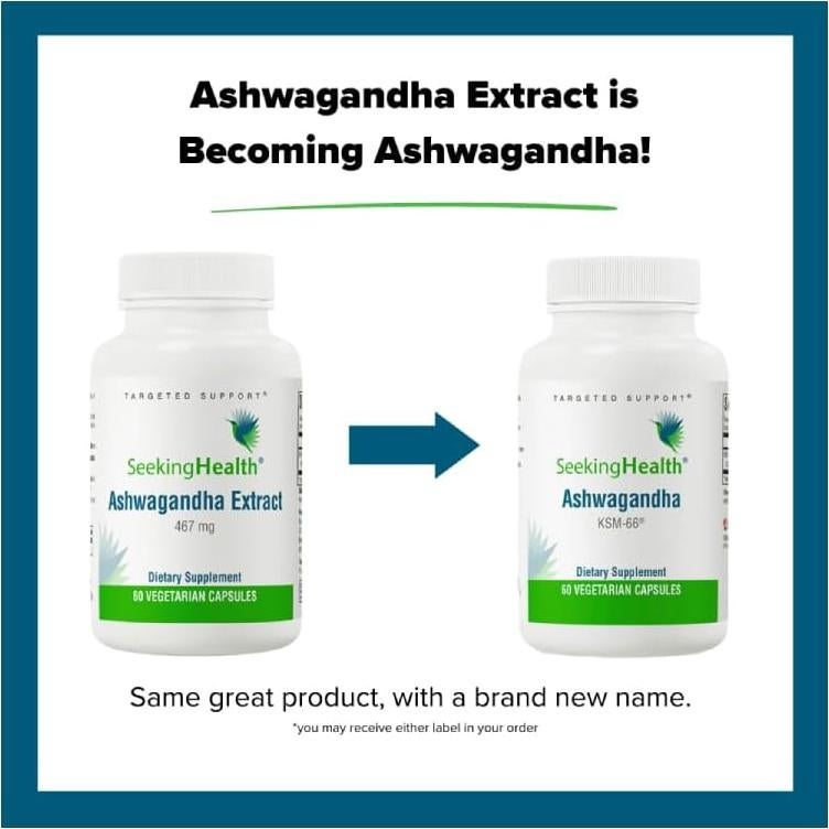 Extracto de Ashwagandha Seeking Health 467 mg 60 Cápsulas Veganas