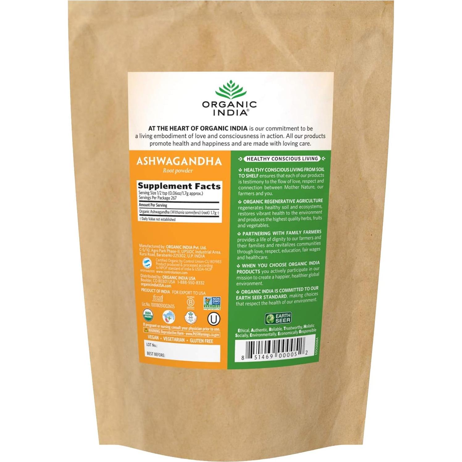 Polvo de Ashwagandha Orgánico Everready 450g - Suplemento Herbal