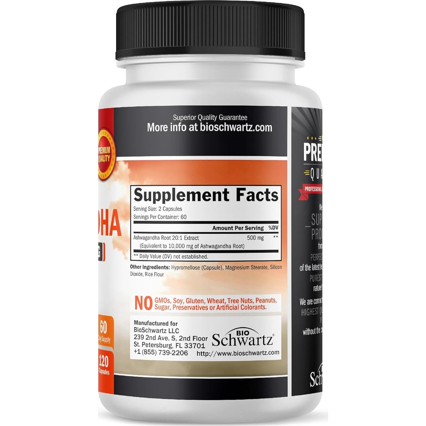 Cápsulas de Ashwagandha BioSchwartz 500mg - 120 Conteo