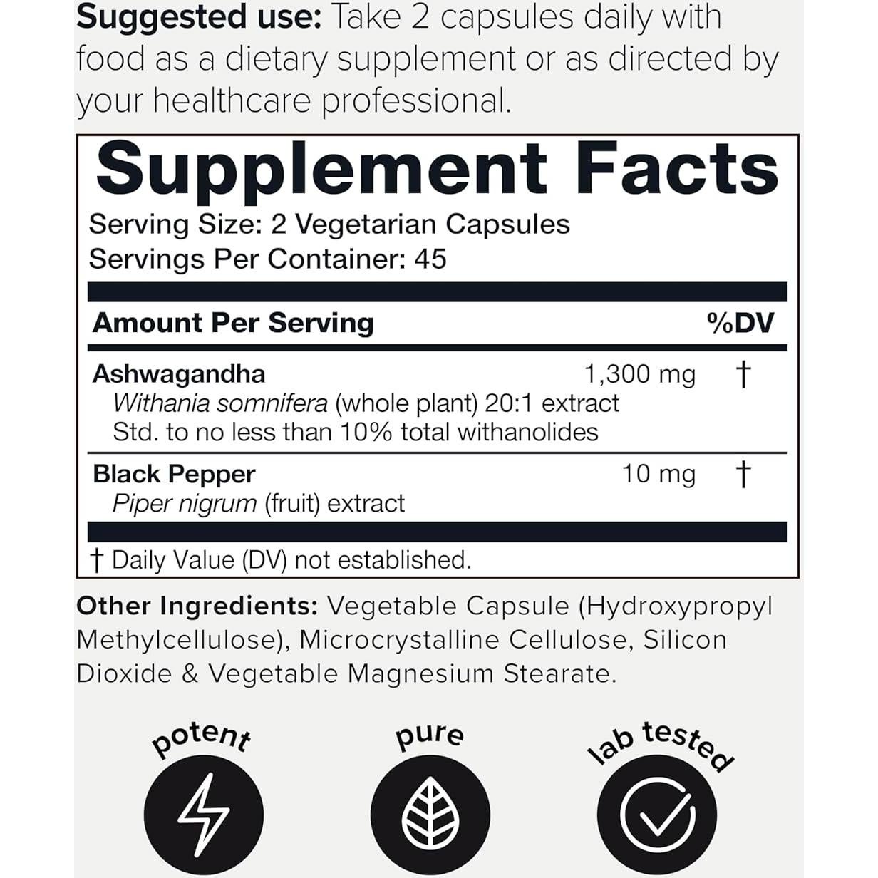Ashwagandha Toniiq 20:1 90 Cápsulas 10% Withanolides