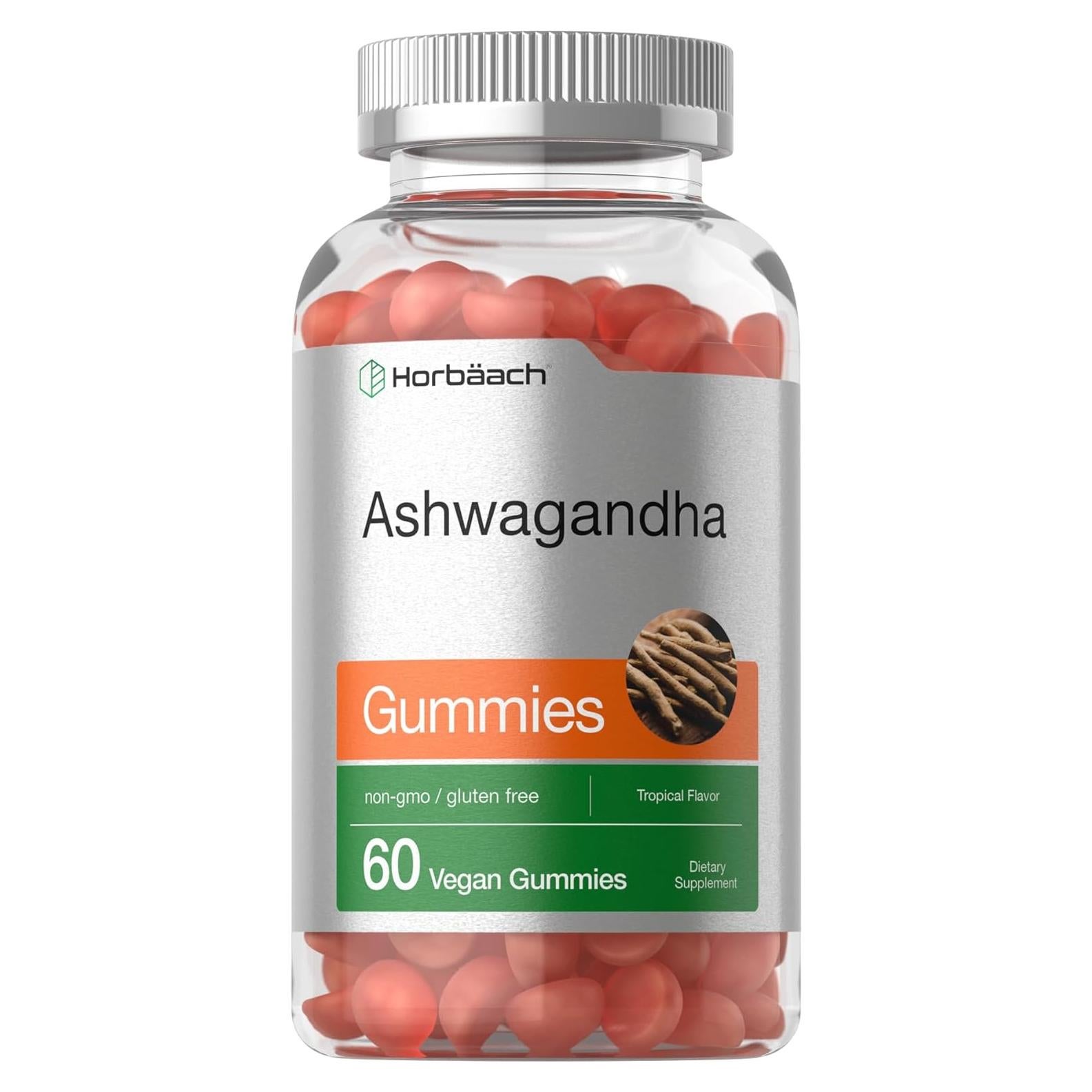 Gomitas de Ashwagandha Horbäach Veganas 60 Unidades Sabor Tropical