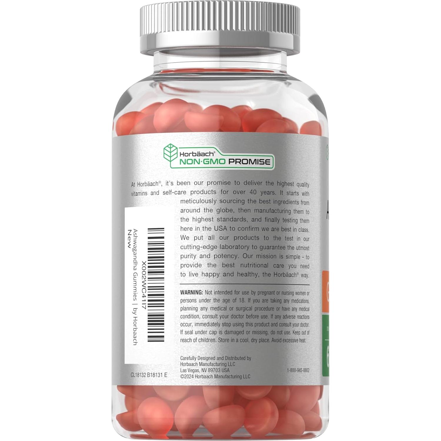 Gomitas de Ashwagandha Horbäach Veganas 60 Unidades Sabor Tropical