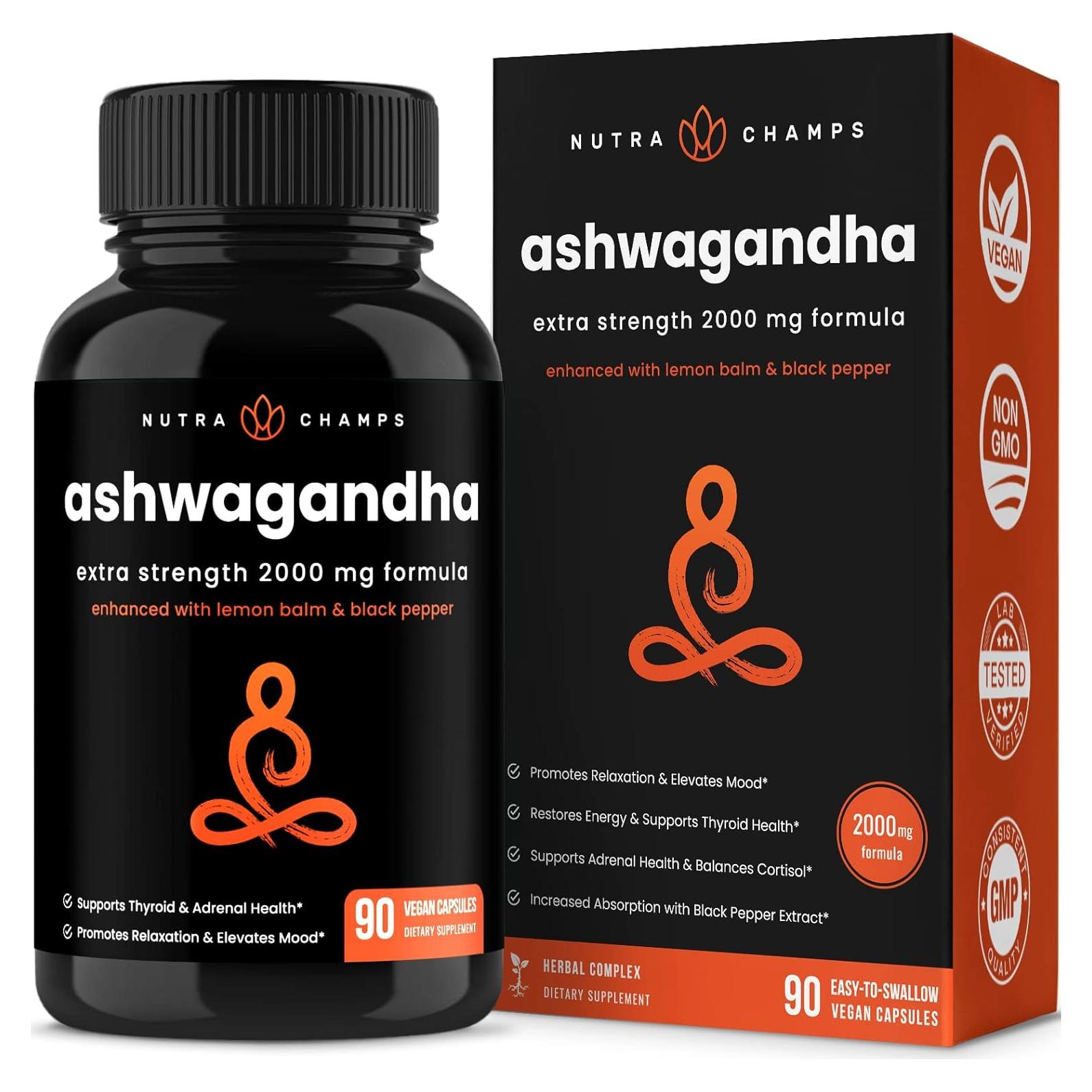 Cápsulas de Ashwagandha Orgánica NutraChamps 2000mg
