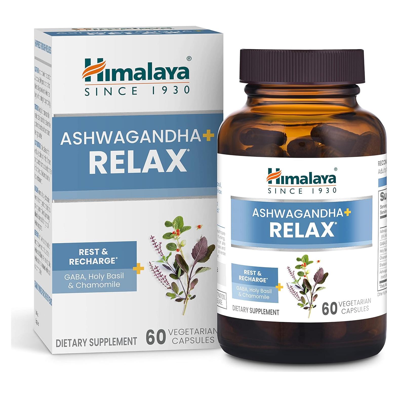 Himalaya Ashwagandha+ Relajación 540 mg, 60 Cápsulas Veganas