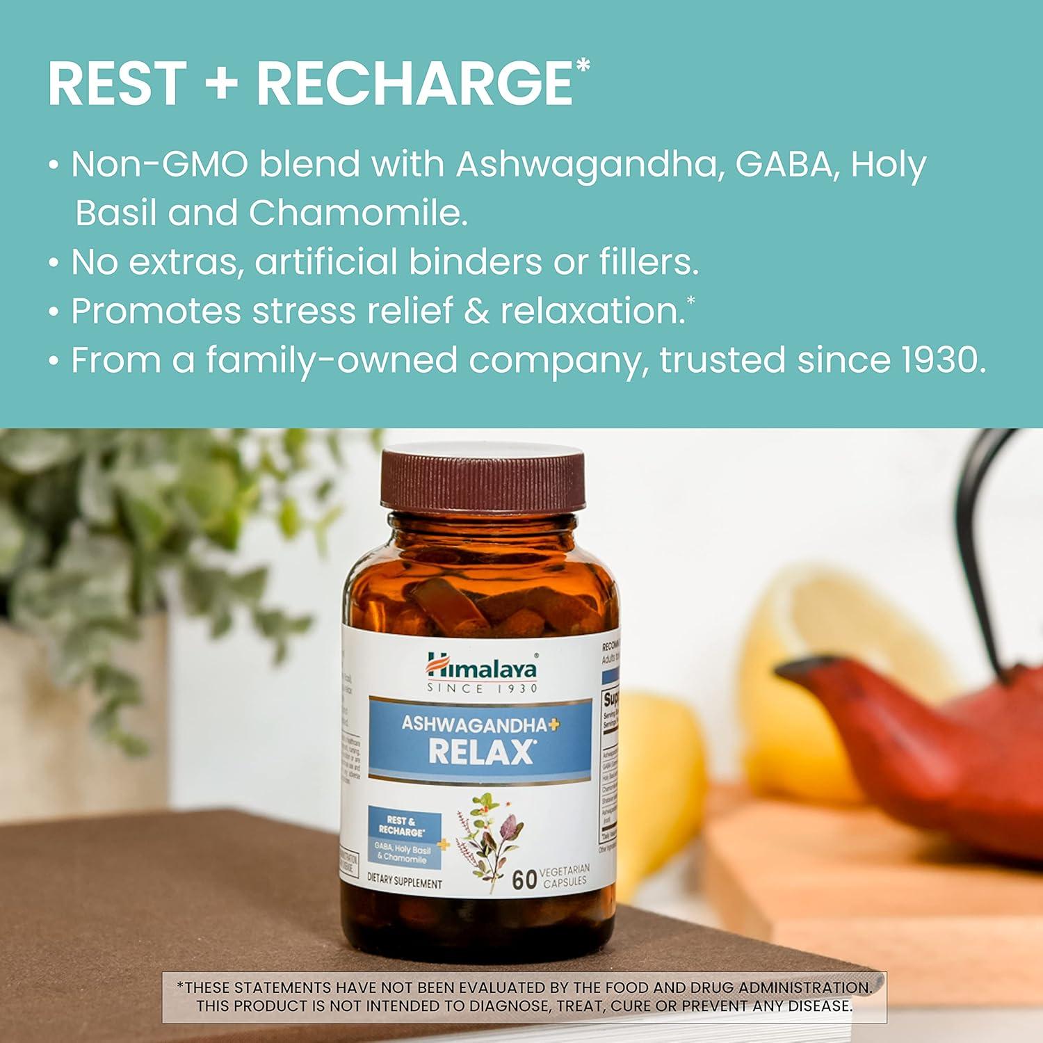 Himalaya Ashwagandha+ Relajación 540 mg, 60 Cápsulas Veganas