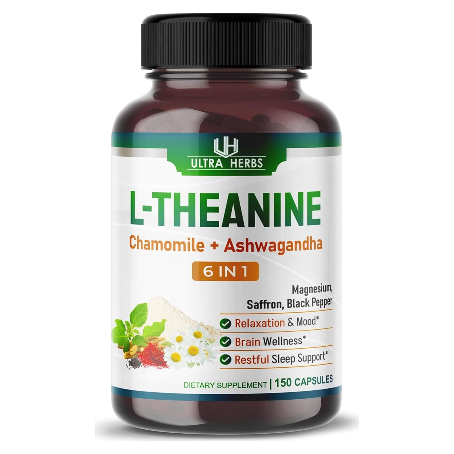 Suplemento L-Theanina Ultra Herbs 150 Cápsulas 6 en 1