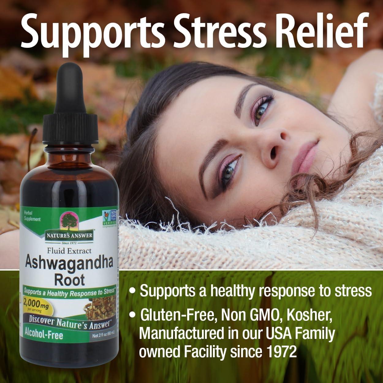 Raíz de Ashwagandha Nature's Answer 60 ml Suplemento Herbal