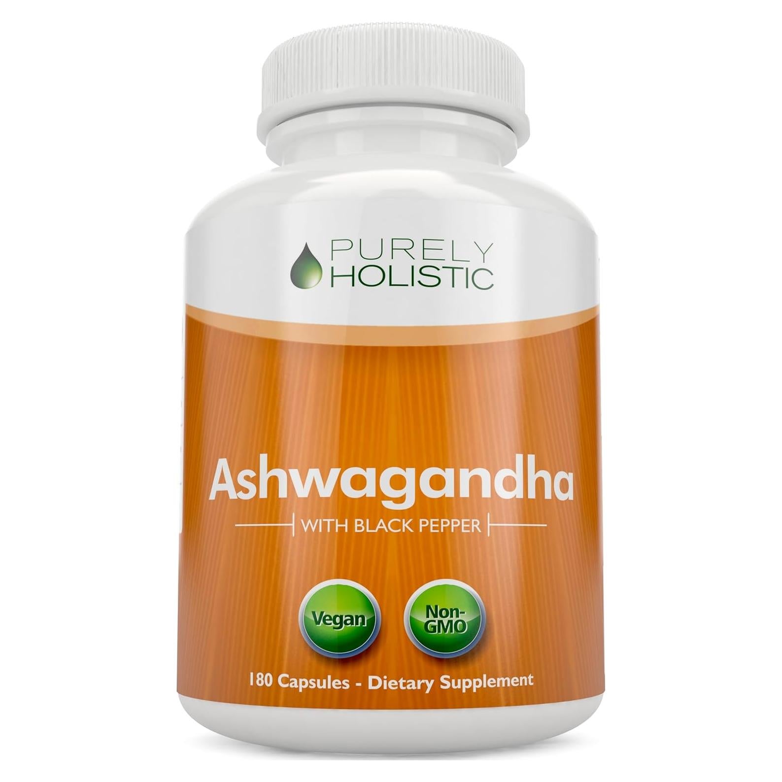 Ashwagandha Orgánica Purely Holistic 1300mg - 180 Cápsulas Veganas