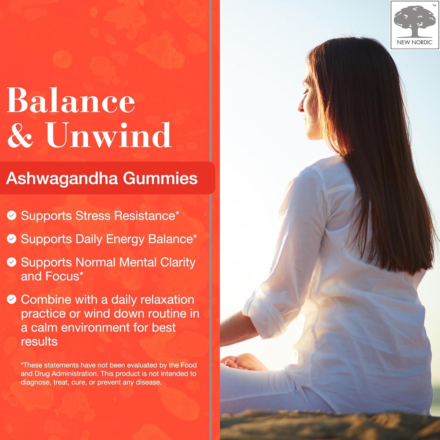 Gominolas de Ashwagandha New Nordic 300 mg Sabor Mango Durazno 60 Unidades