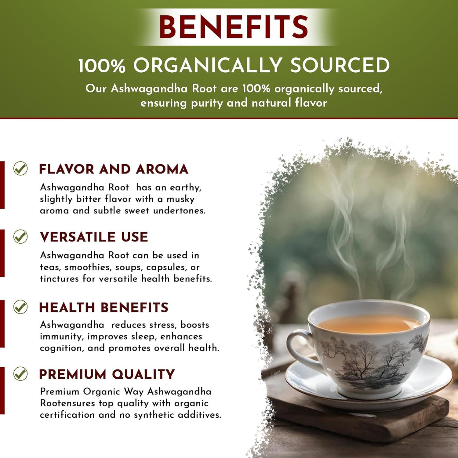 Raíz de Ashwagandha Orgánica 453g - Organic Way Certificada