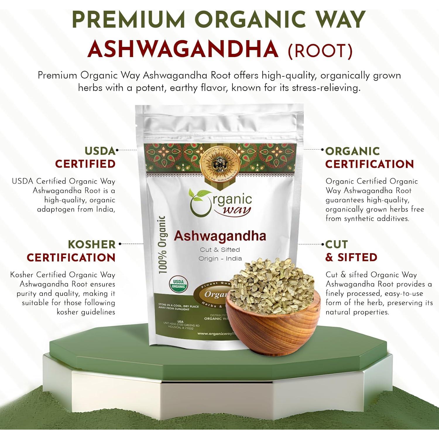 Raíz de Ashwagandha Orgánica 453g - Organic Way Certificada