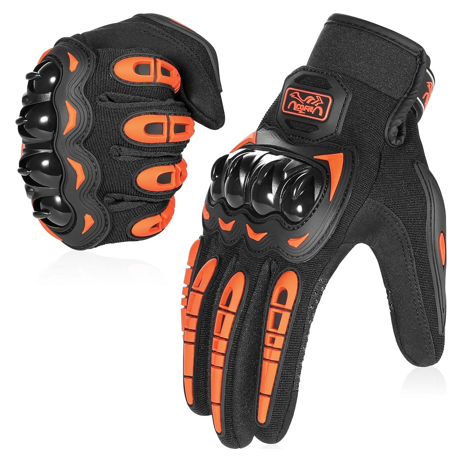 Guantes de Motocicleta COFIT XL Naranja Transpirables y Antideslizantes