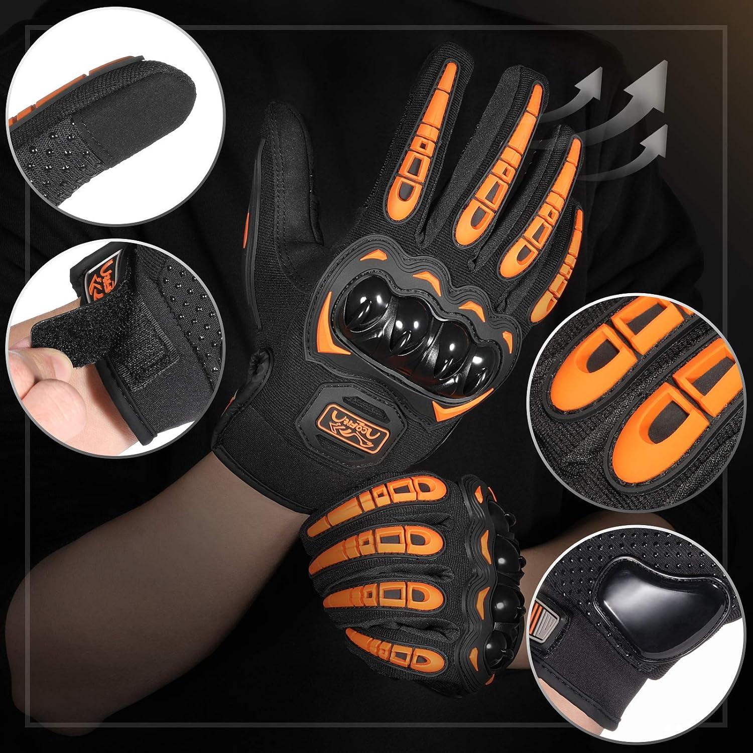 Guantes de Motocicleta COFIT XL Naranja Transpirables y Antideslizantes