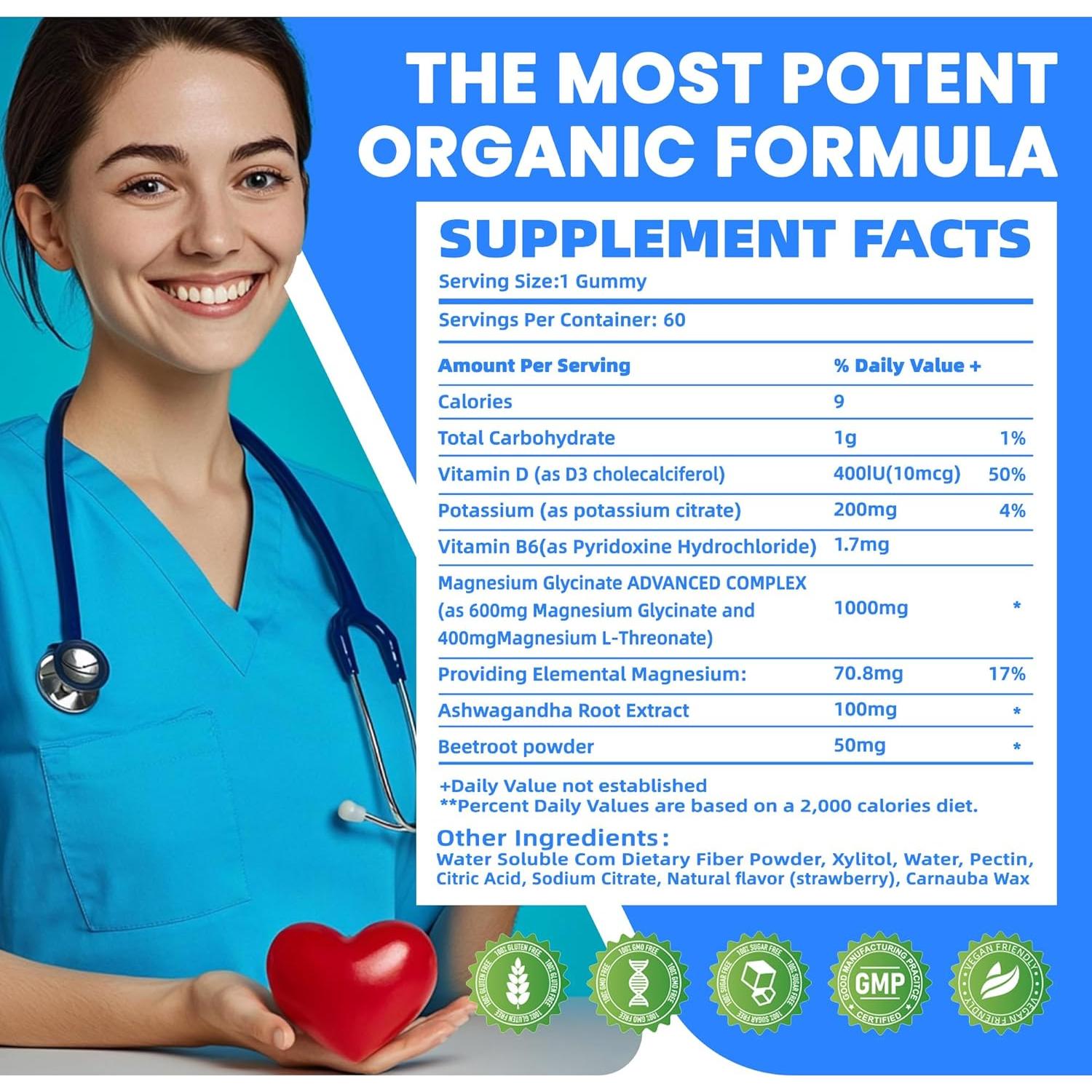 Gomitas de Potasio y Magnesio Nutragogo 60 Unidades Sabor Arándano