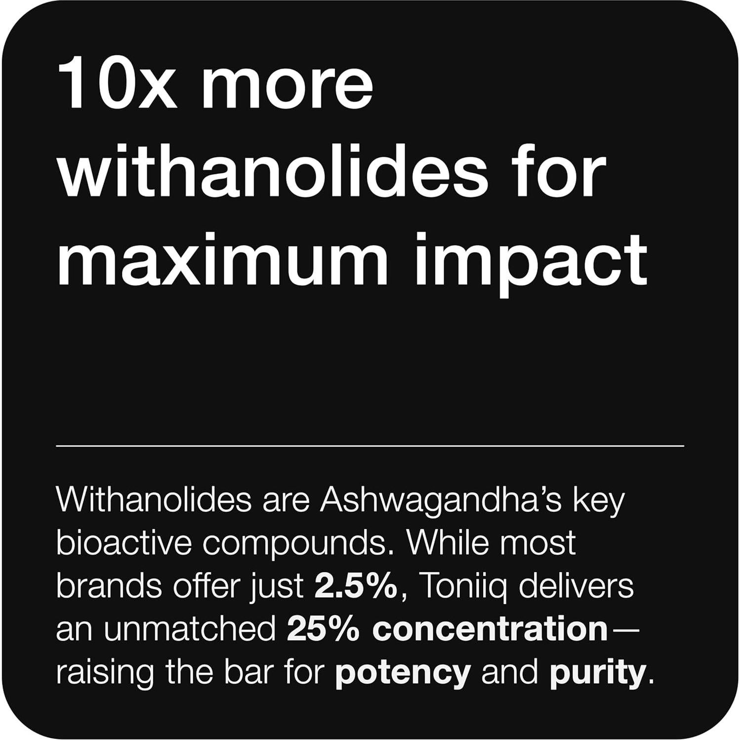 Ashwagandha Toniiq 120 Cápsulas 40:1 25% Withanolides