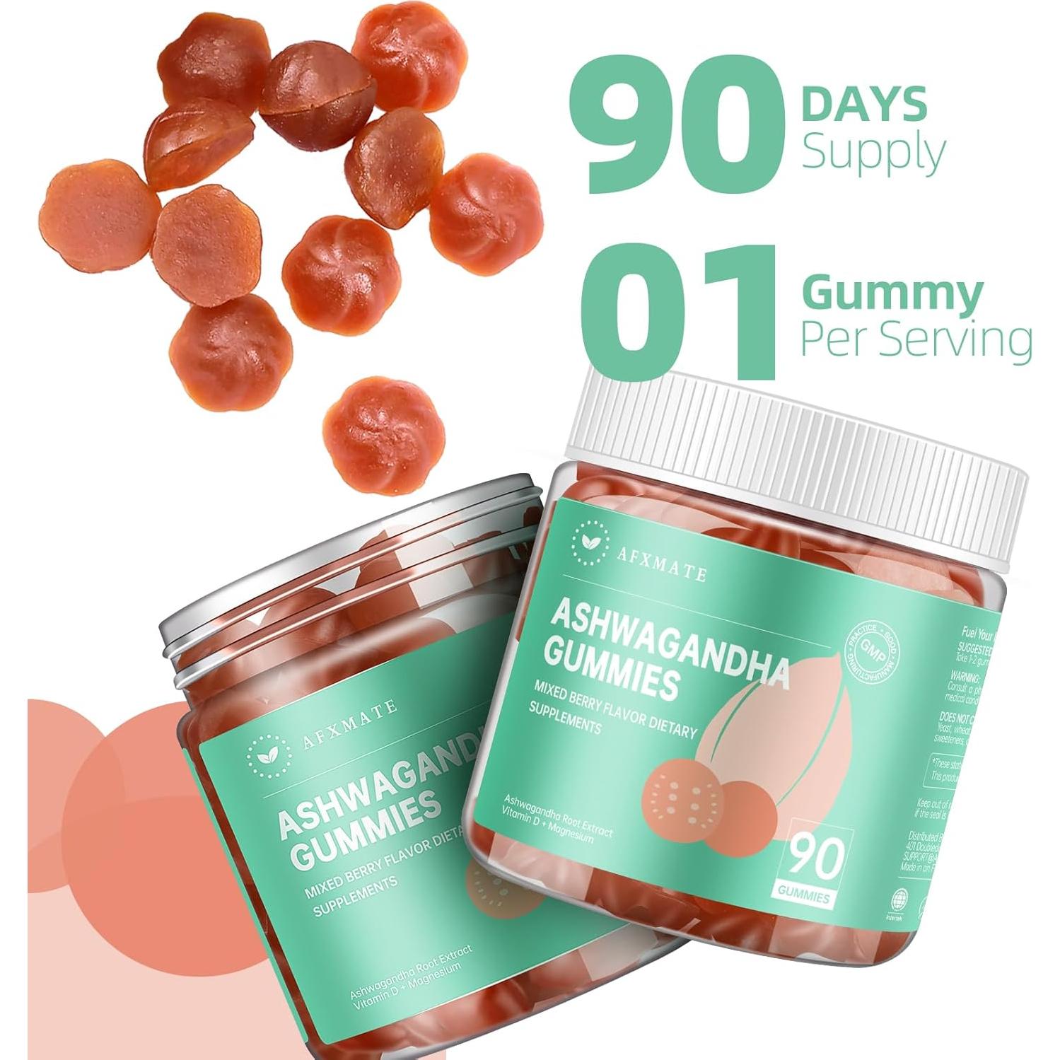 Gomitas de Ashwagandha AFXMATE Veganas 90 Unidades Sin Azúcar