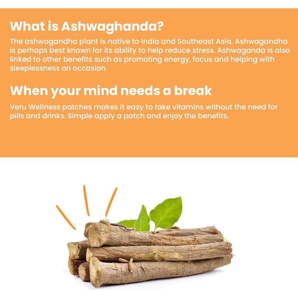 Parche de Ashwagandha Veru Wellness - Alivio Estrés y Energía (60 Unidades)