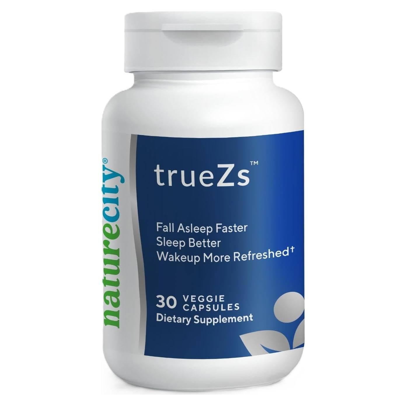 NatureCity TrueZs Suplemento Natural para Dormir - 30 Cápsulas Veganas