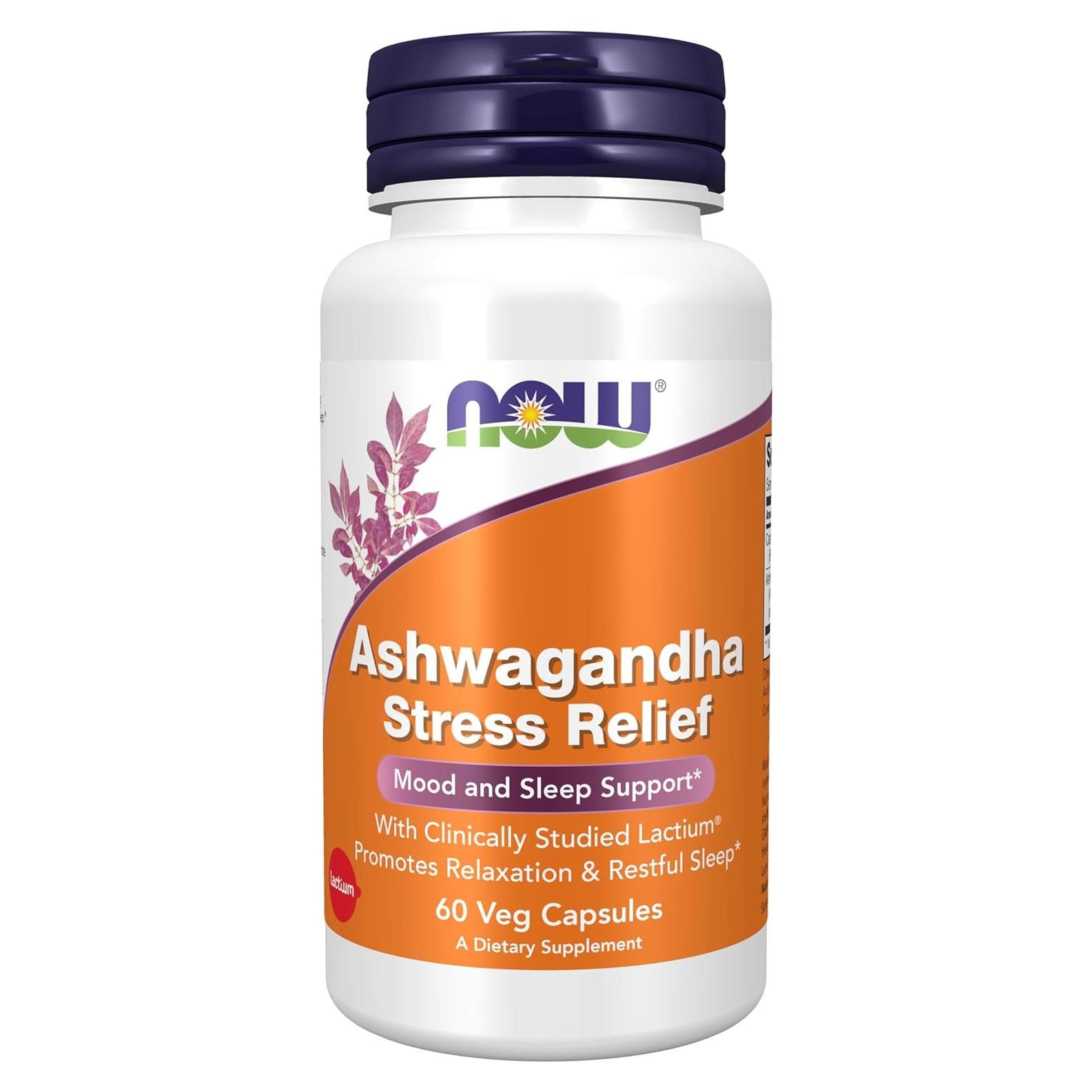 Suplemento Ashwagandha NOW Foods 60 Cápsulas Veganas