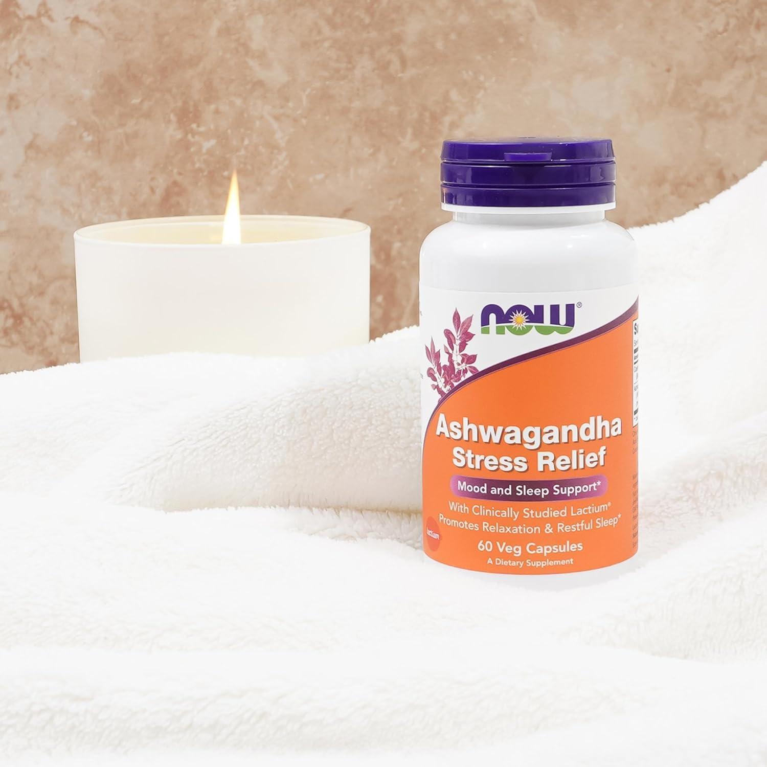 Suplemento Ashwagandha NOW Foods 60 Cápsulas Veganas