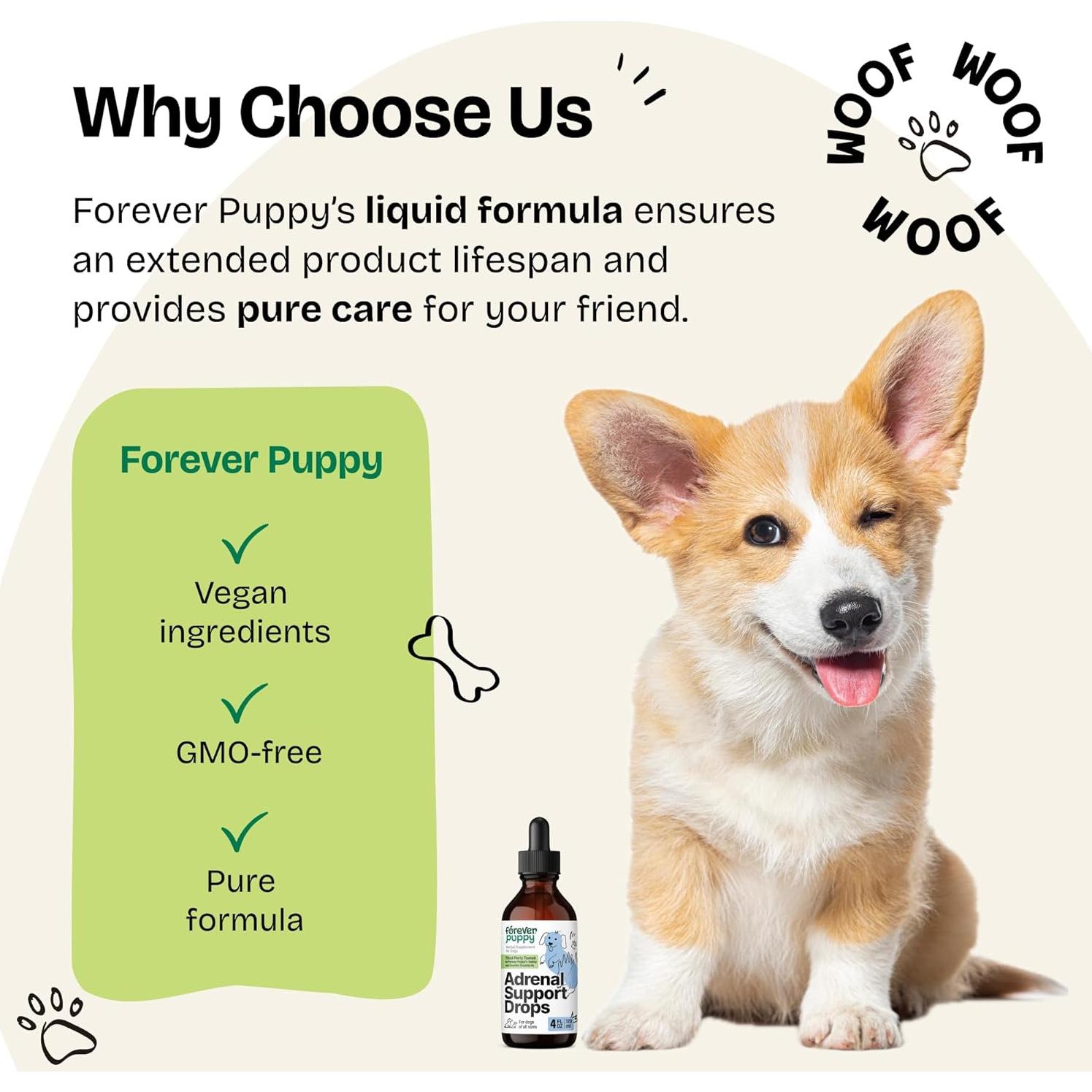 Gotas de Soporte Adrenal Forever Puppy 118 ml - Suplemento para Perros