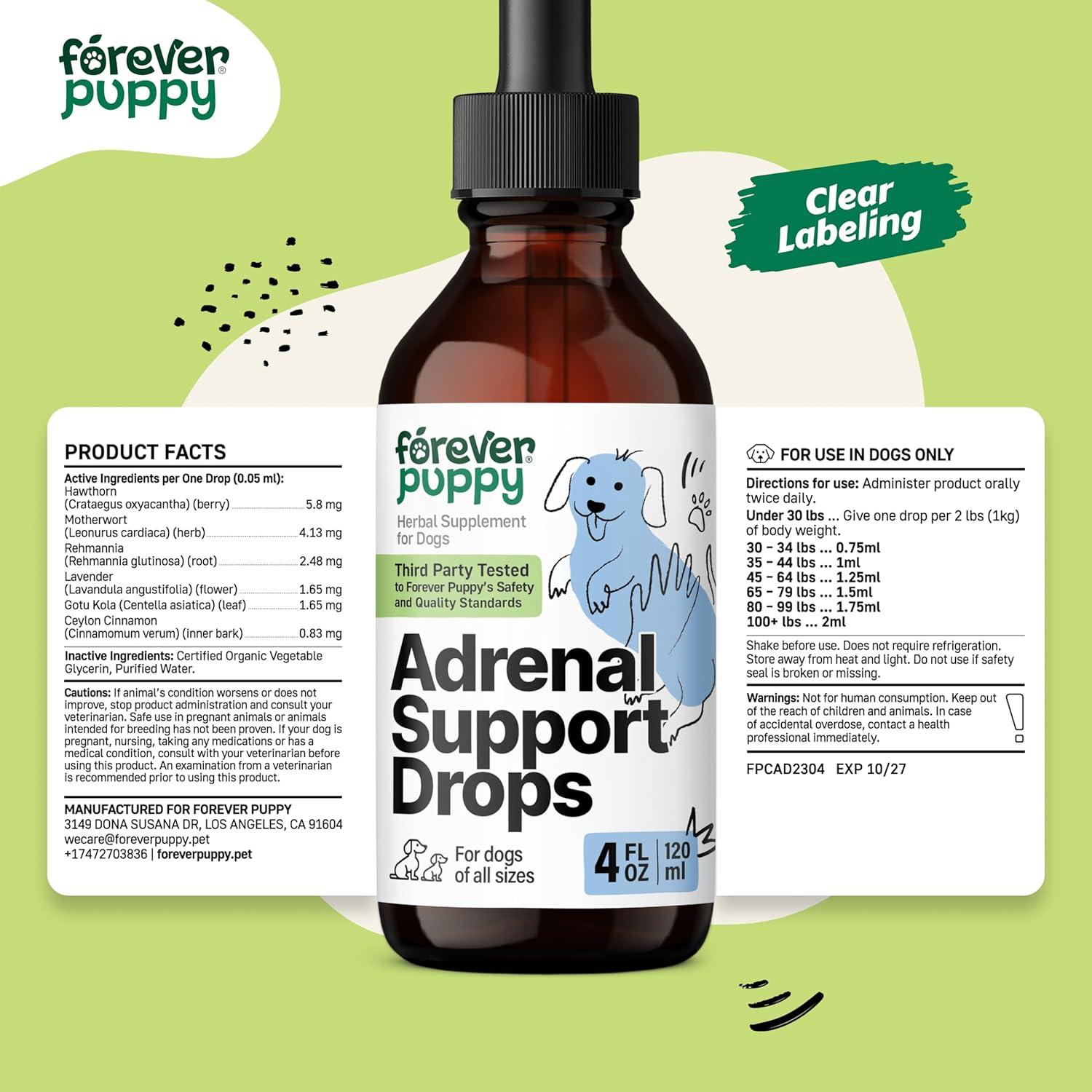 Gotas de Soporte Adrenal Forever Puppy 118 ml - Suplemento para Perros