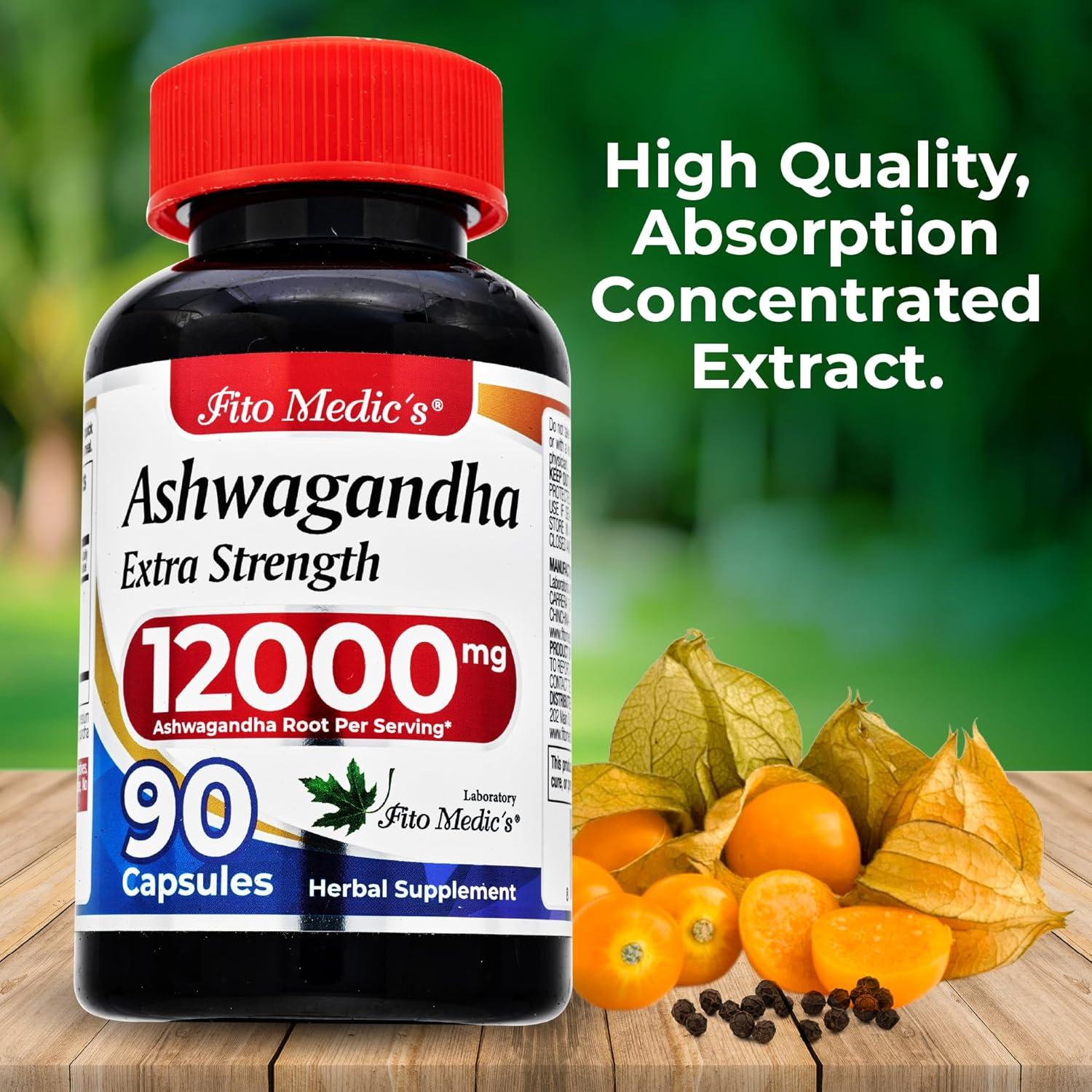 Suplemento de Ashwagandha FITO MEDIC'S 90 Cápsulas 12000 mg