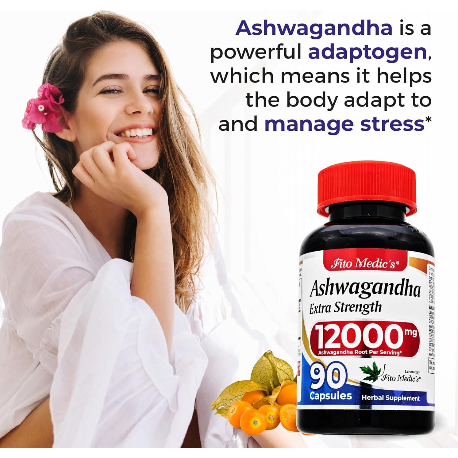 Suplemento de Ashwagandha FITO MEDIC'S 90 Cápsulas 12000 mg