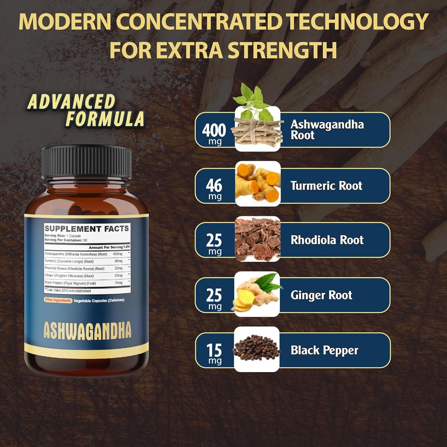 Cápsulas de Ashwagandha Agobi - 90 Unidades - Suplemento Vegano