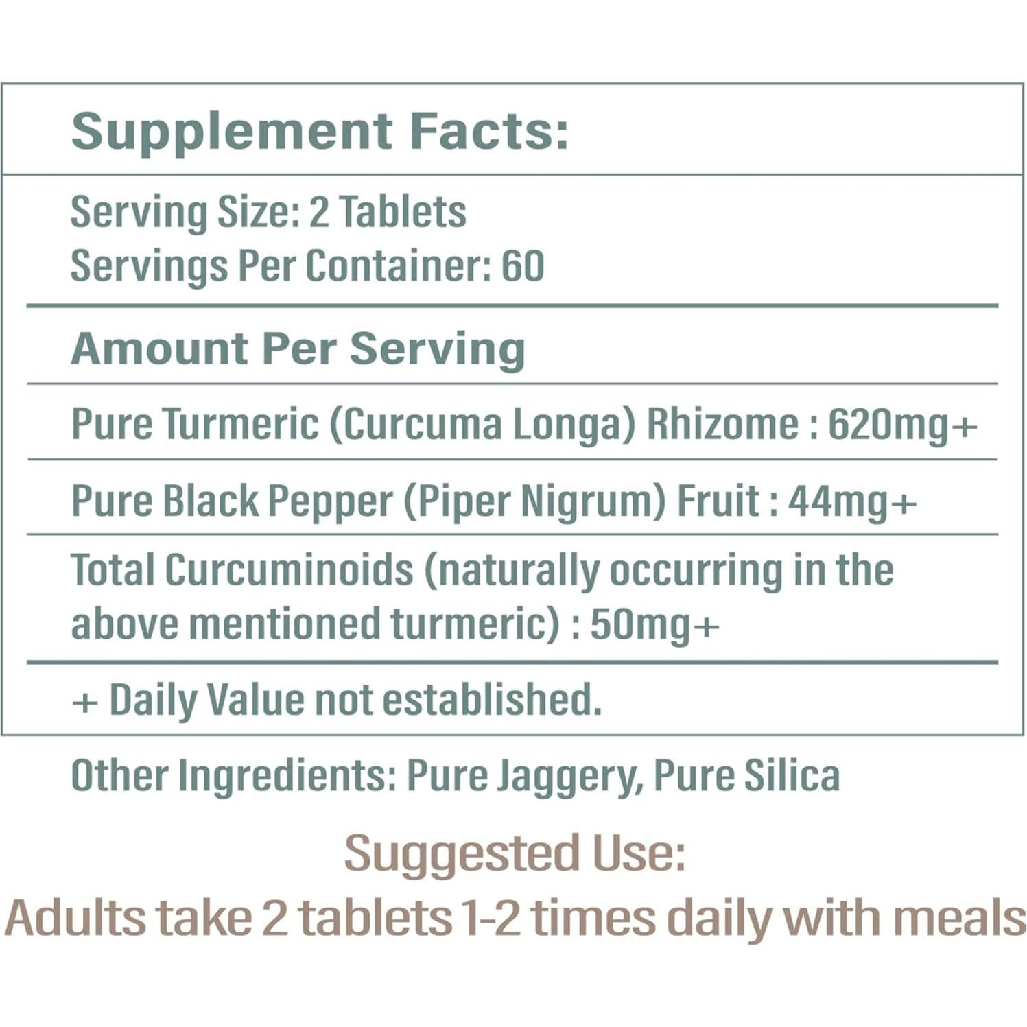 Suplemento Vegano de Cúrcuma Lakadong 120 Tabletas - Alta Curcumina