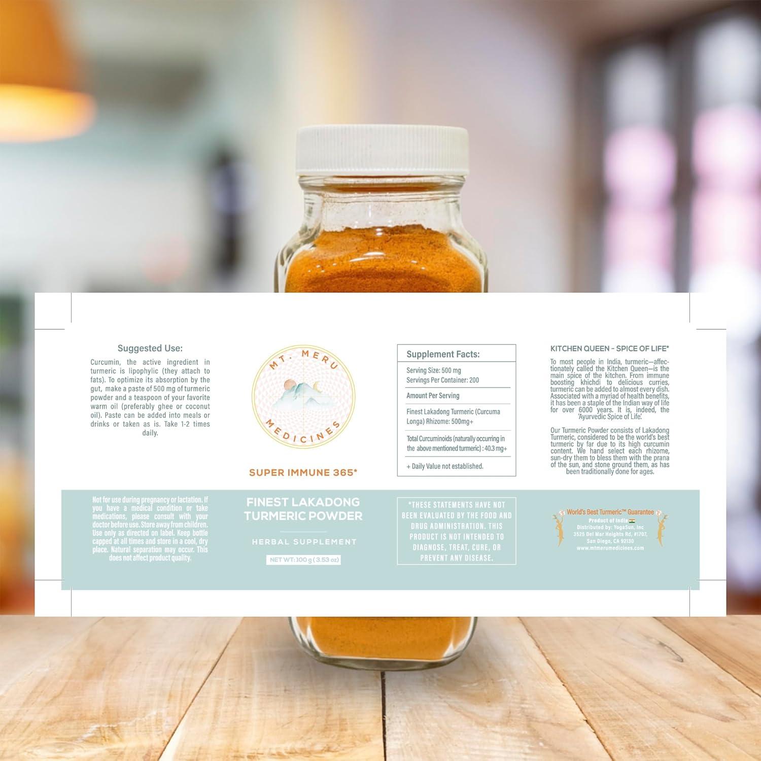 Polvo de Cúrcuma Lakadong YogaSun 100g - No OGM, Alto en Curcumina