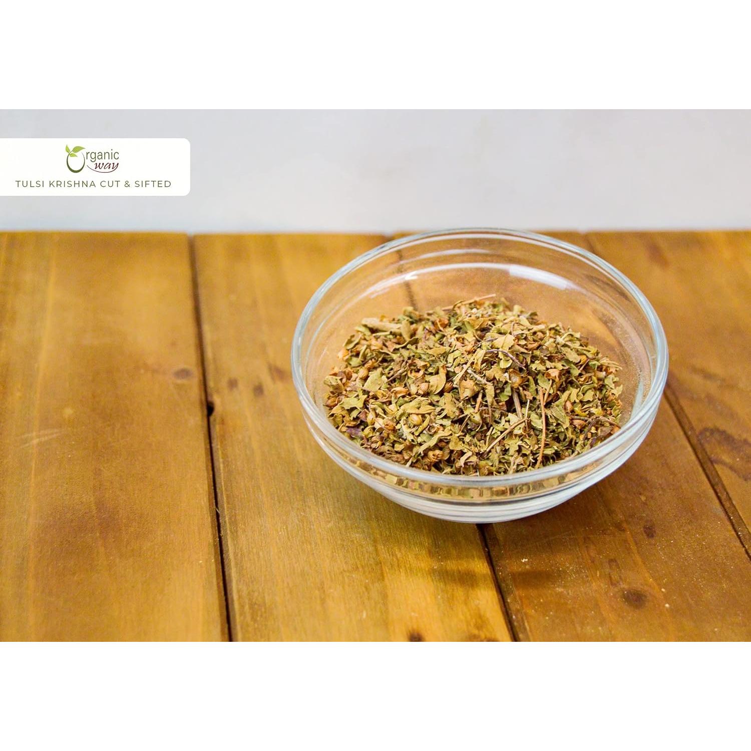 Tulsi Cortada y Tamizada Orgánica Forma - 454 g - Albahaca Sagrada