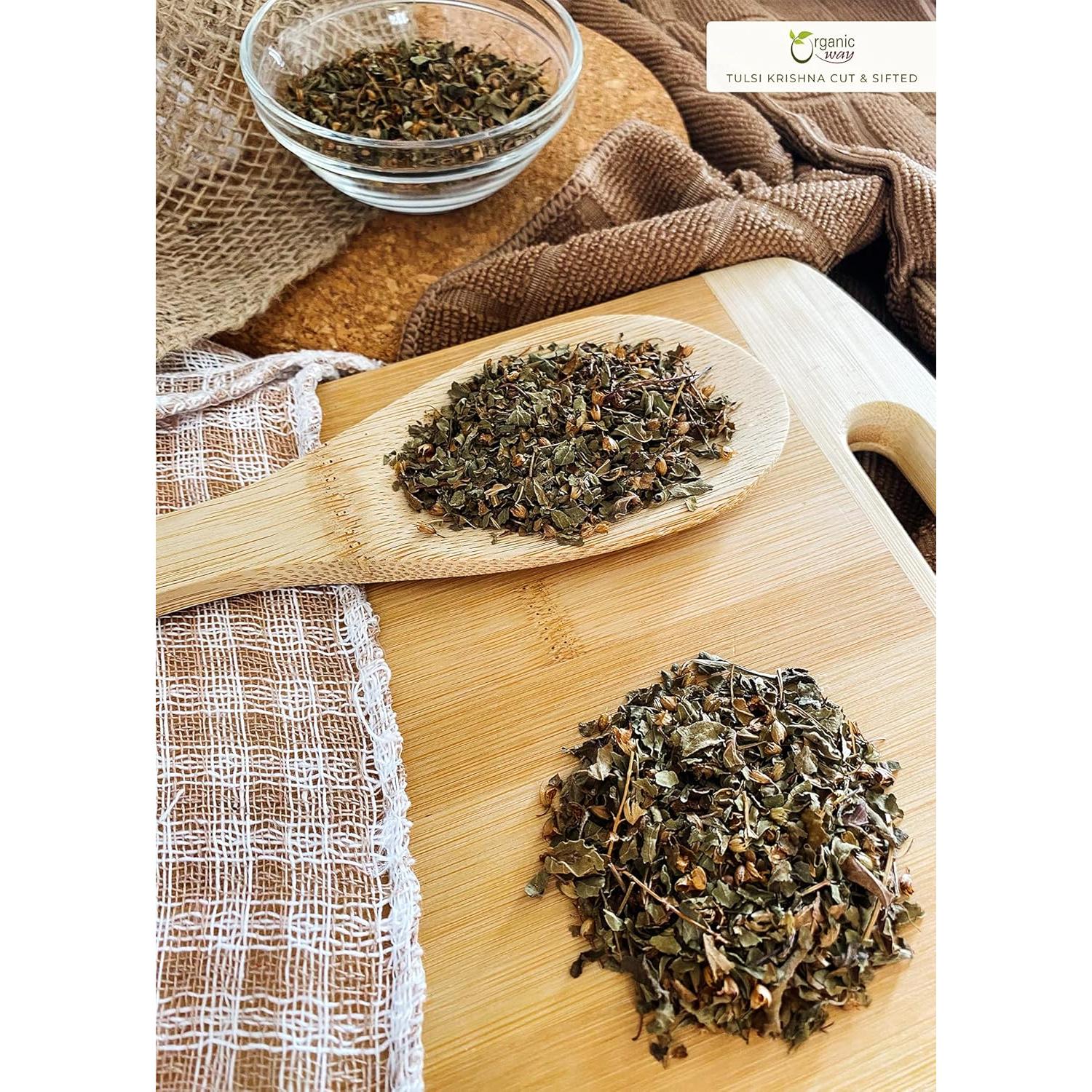 Tulsi Cortada y Tamizada Orgánica Forma - 454 g - Albahaca Sagrada