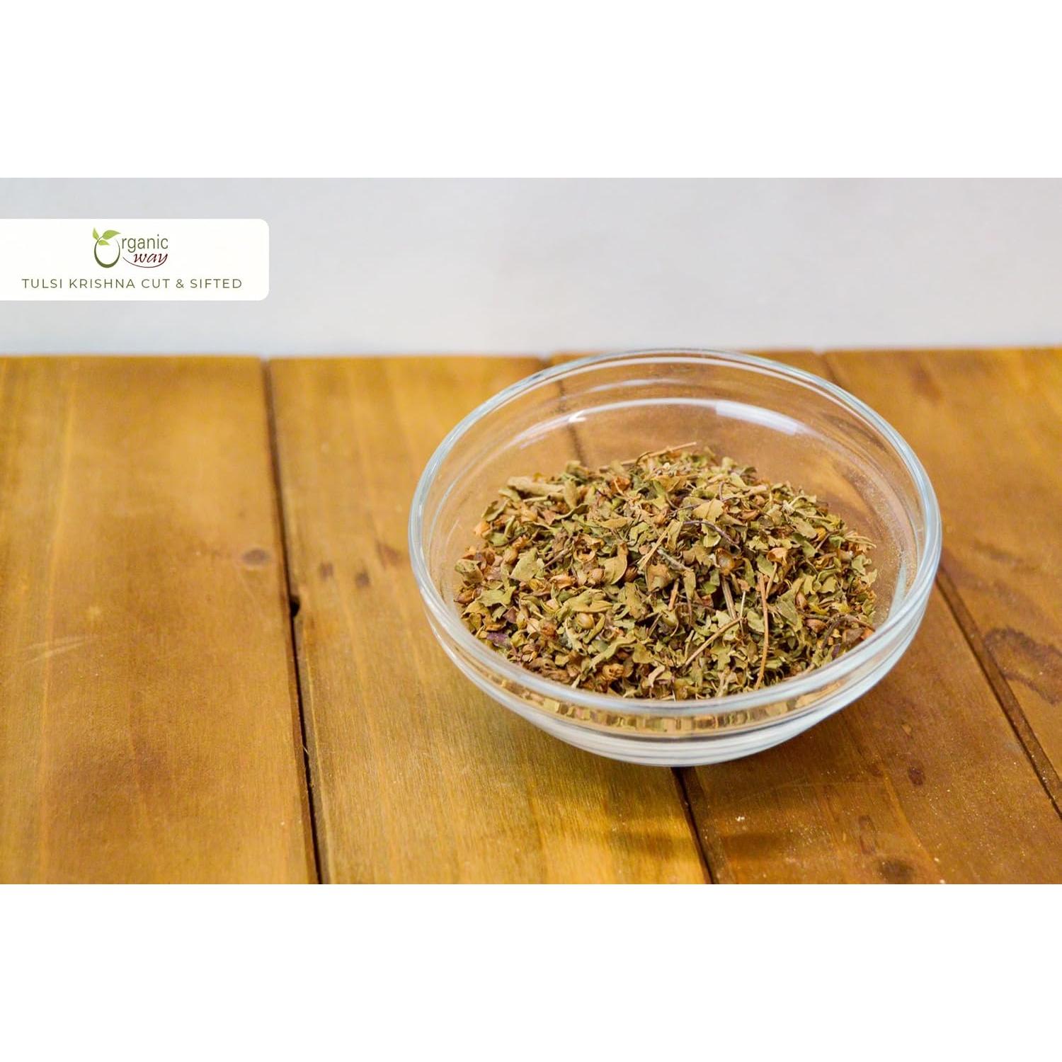 Tulsi Cortada y Tamizada Orgánica Forma - 454 g - Albahaca Sagrada