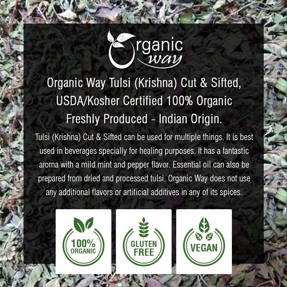 Tulsi Cortada y Tamizada Orgánica Forma - 454 g - Albahaca Sagrada