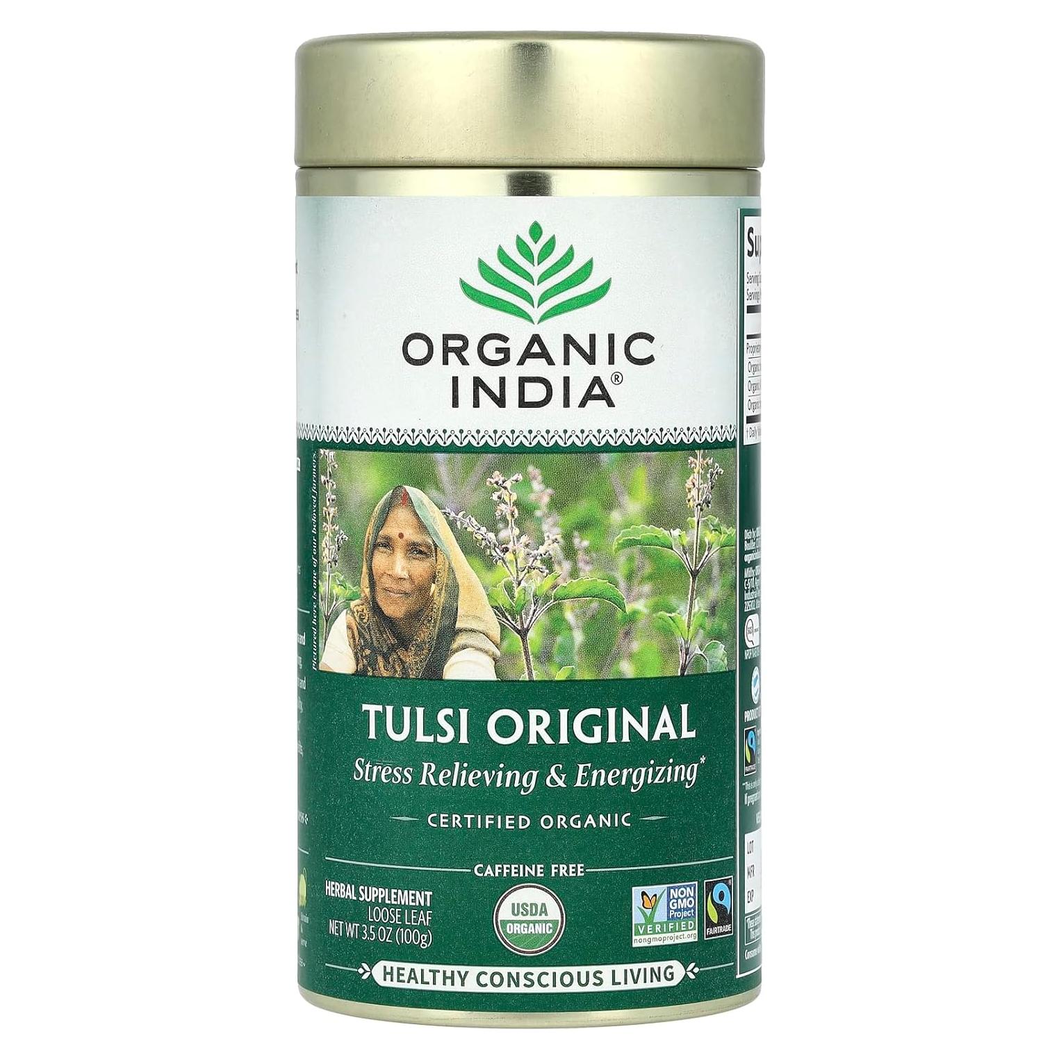 Té Herbal Tulsi Original Organic India - 99.22 g Vegano y Orgánico