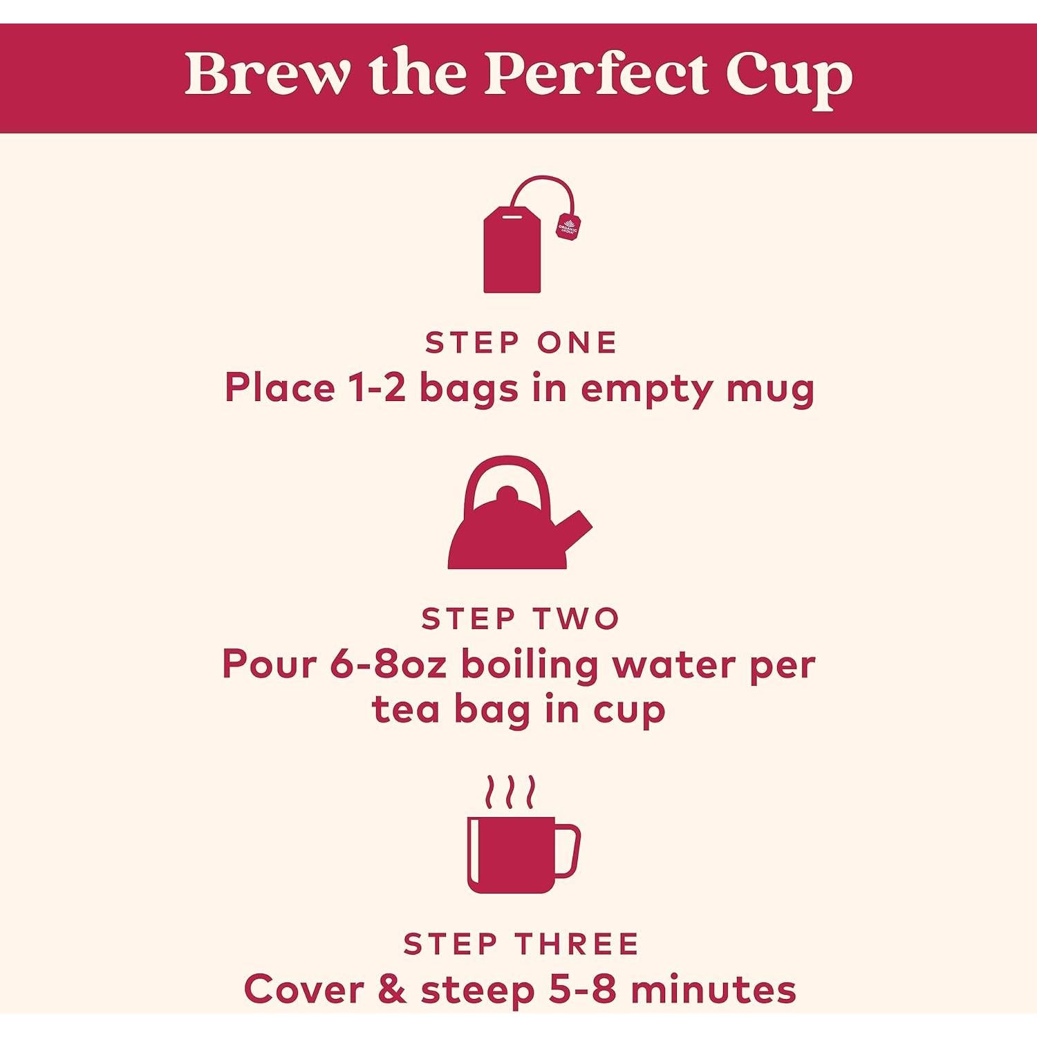 Té de Hierbas Tulsi Canela Rosa Organic India - 18 Bolsitas