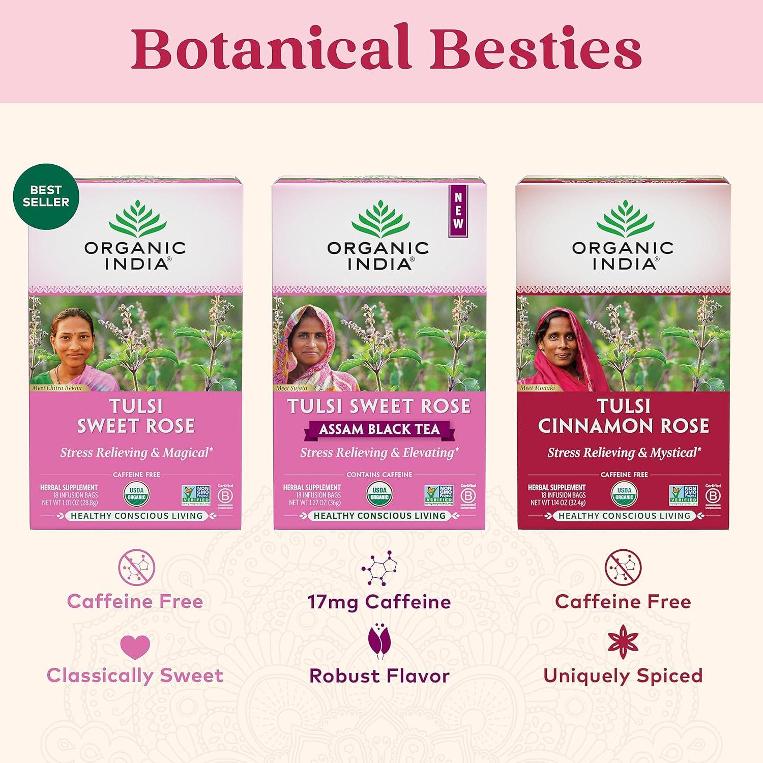 Té de Hierbas Tulsi Canela Rosa Organic India - 18 Bolsitas
