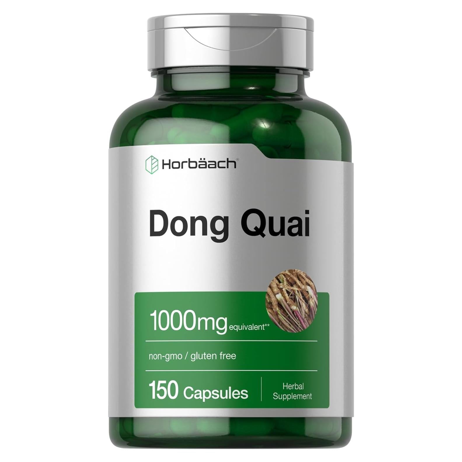 Cápsulas de Dong Quai Horbaach 1000mg 150 Conteo Suplemento