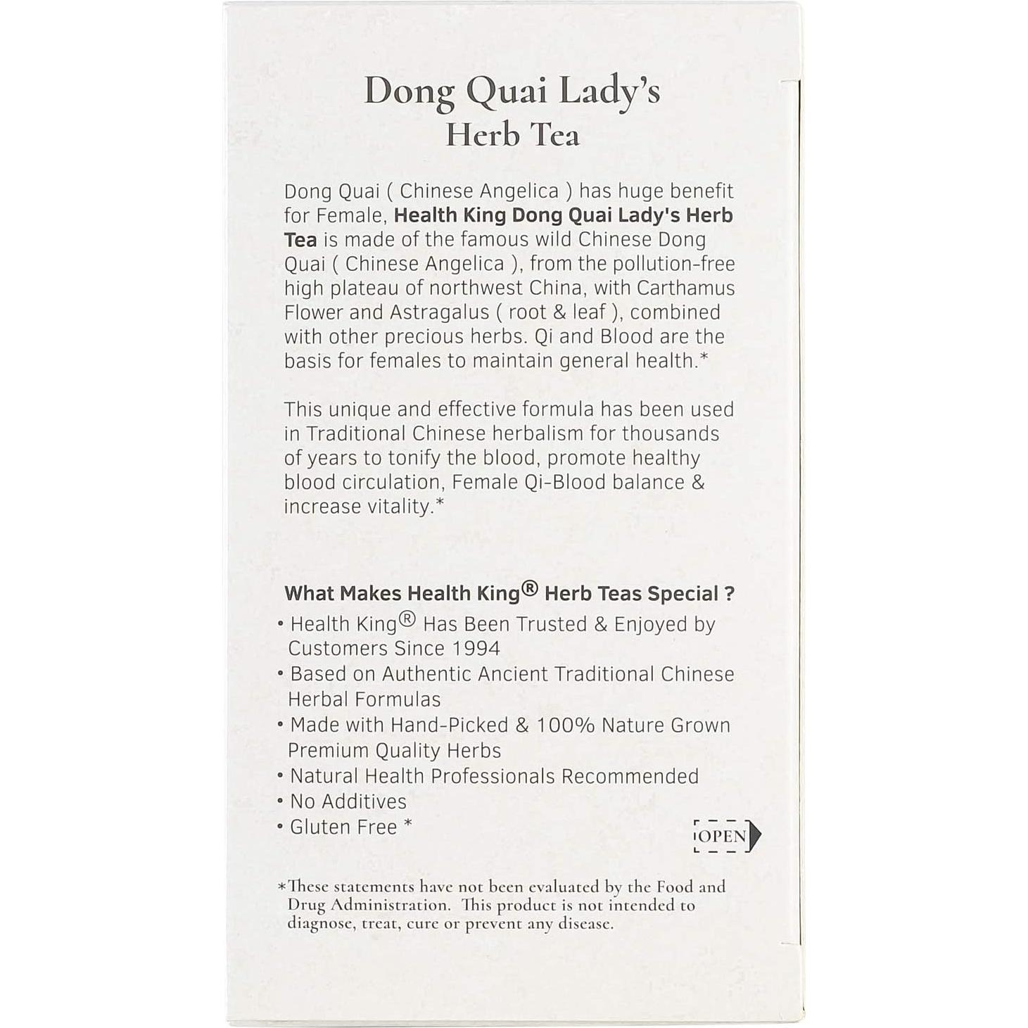 Té de Hierbas Dong Quai Health King - 20 Bolsas 81.65g