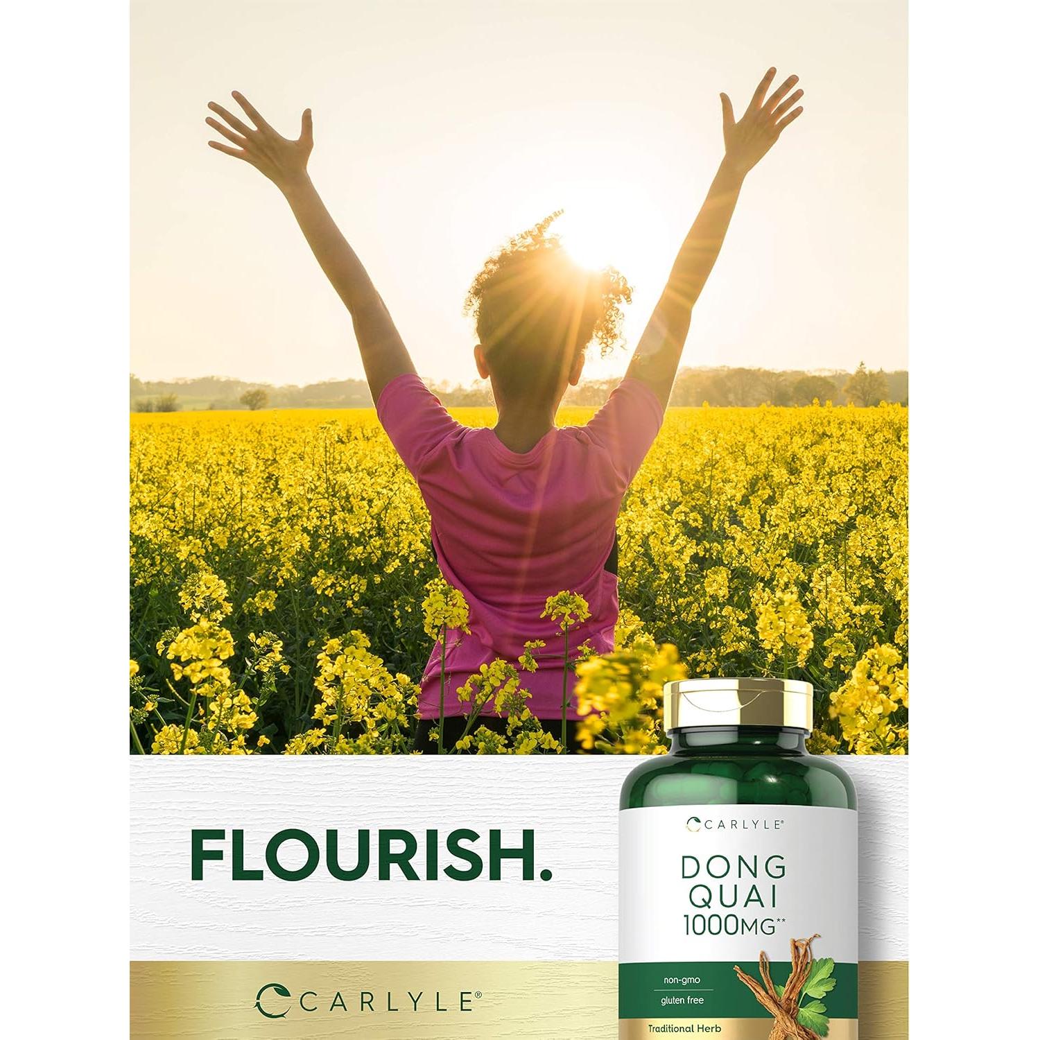 Cápsulas de Dong Quai Carlyle 1000mg 250 Conteo Suplemento