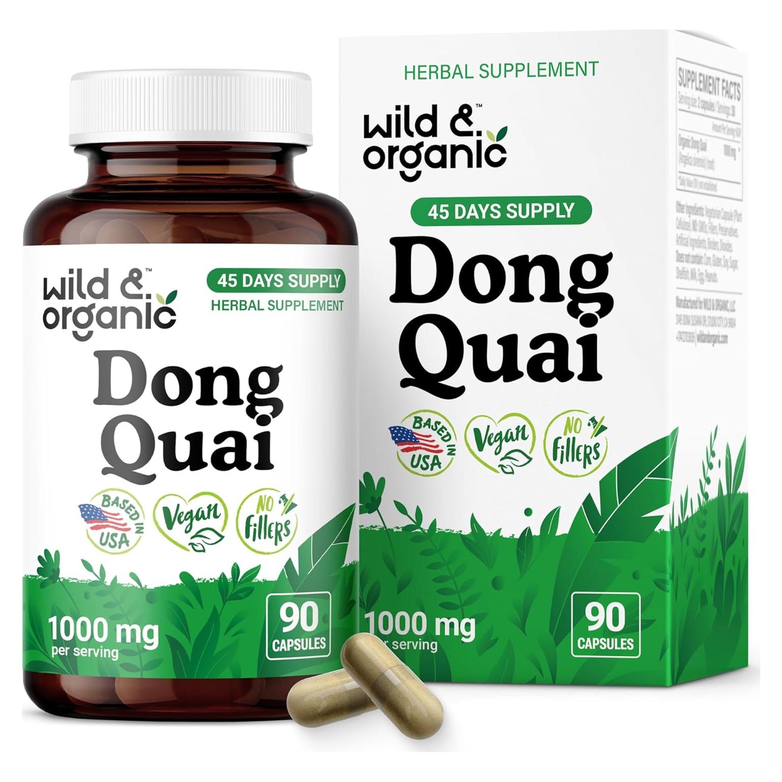 Cápsulas de Dong Quai Silvestre y Orgánico 90 Unidades - Suplemento Salud Mujer