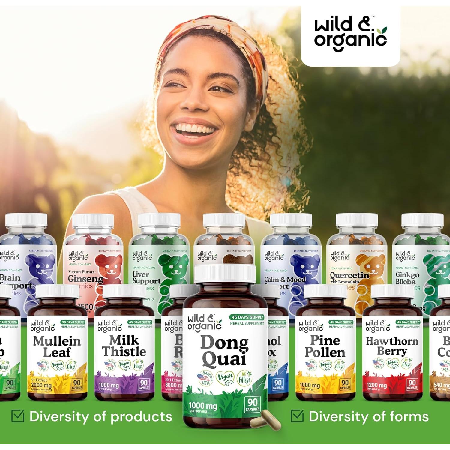 Cápsulas de Dong Quai Silvestre y Orgánico 90 Unidades - Suplemento Salud Mujer