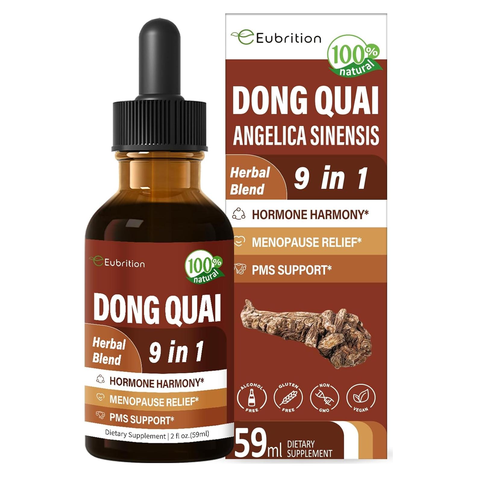 Suplemento Líquido de Dong Quai Eubrition 60 ml - Alivio Menopausia y SPM