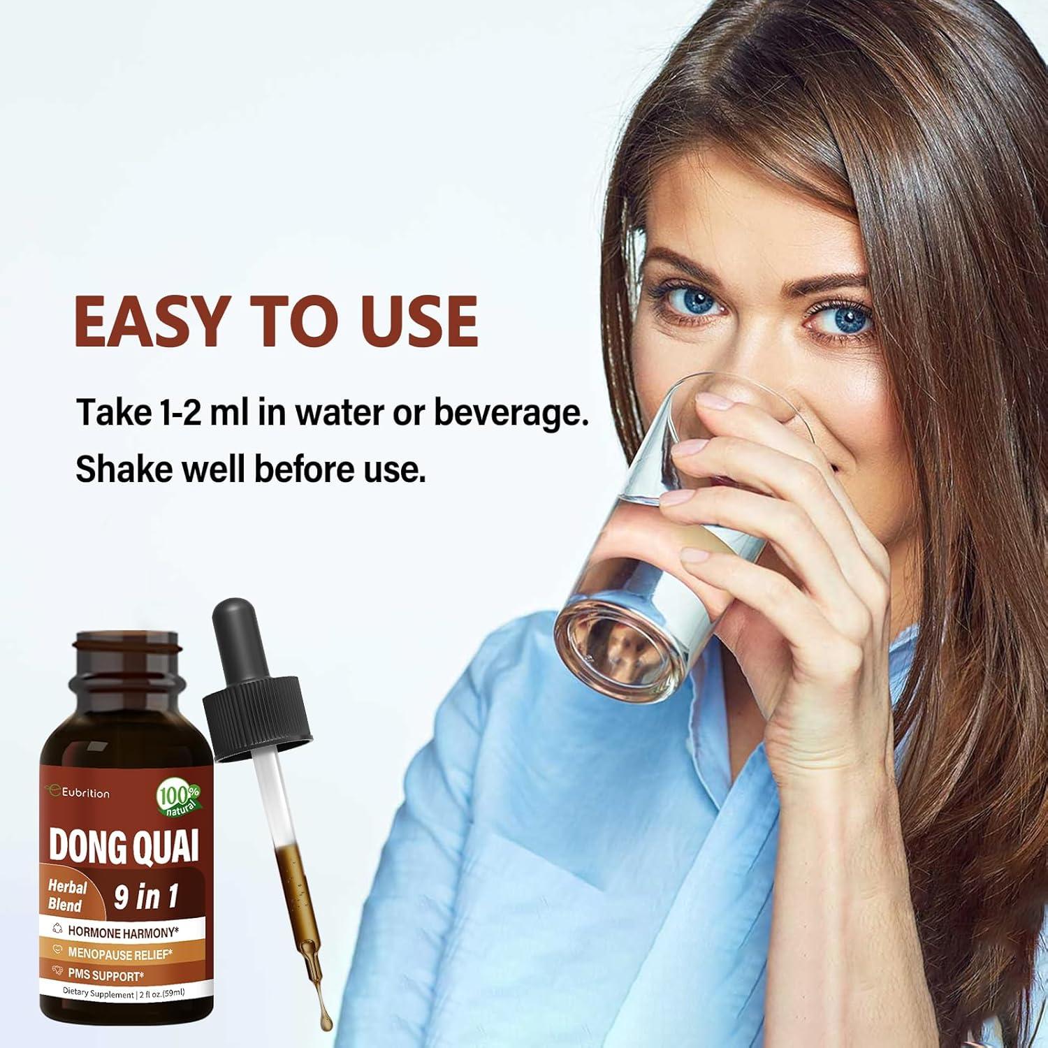 Suplemento Líquido de Dong Quai Eubrition 60 ml - Alivio Menopausia y SPM