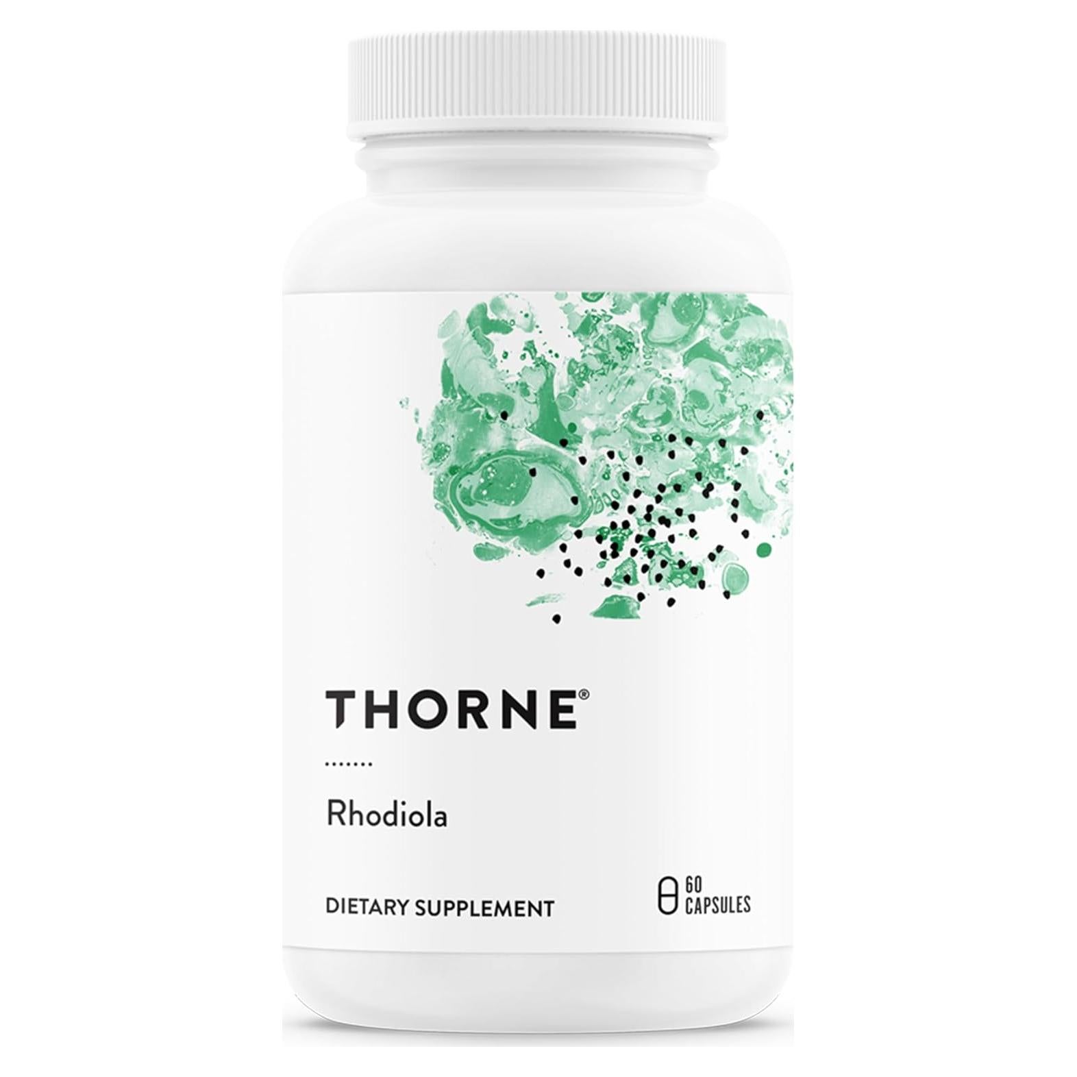Suplemento Botánico Rhodiola Thorne - 60 Cápsulas para Estrés y Enfoque