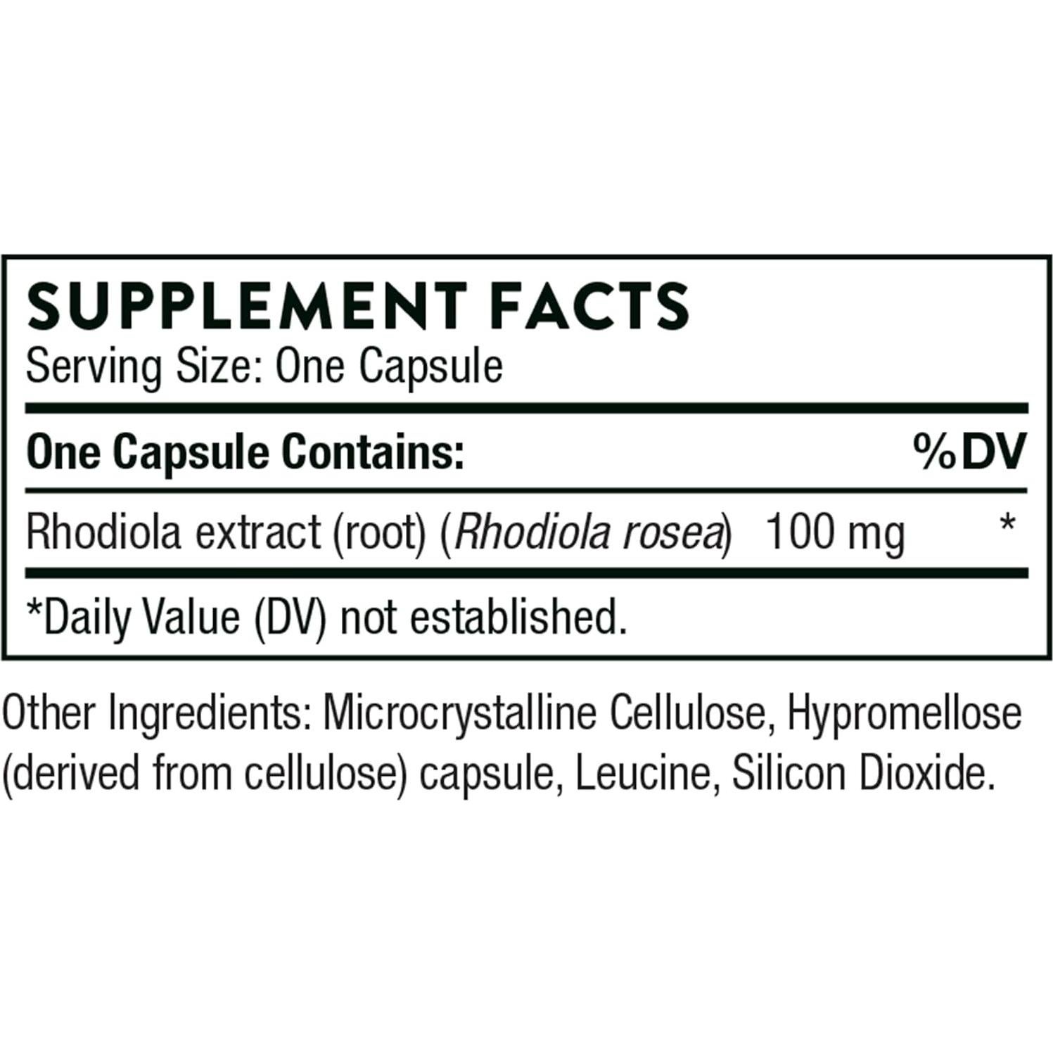 Suplemento Botánico Rhodiola Thorne - 60 Cápsulas para Estrés y Enfoque