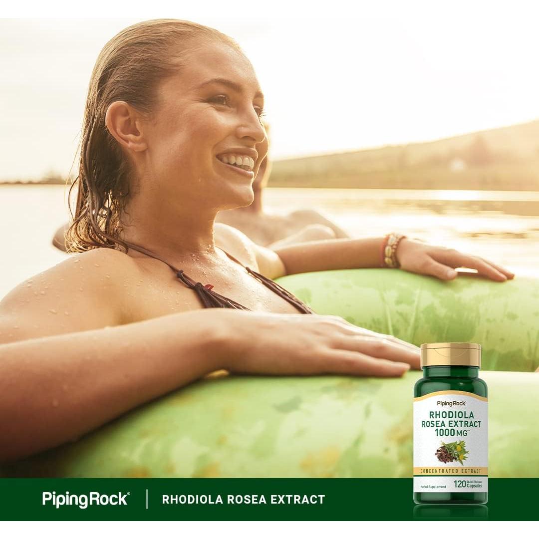 Suplemento de Rhodiola Rosea Piping Rock 1000mg 120 Cápsulas