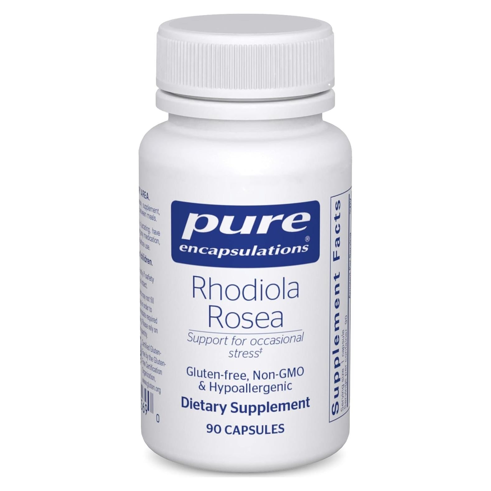 Suplemento Adaptógeno Rhodiola Rosea Pure Encapsulations 90 Cápsulas