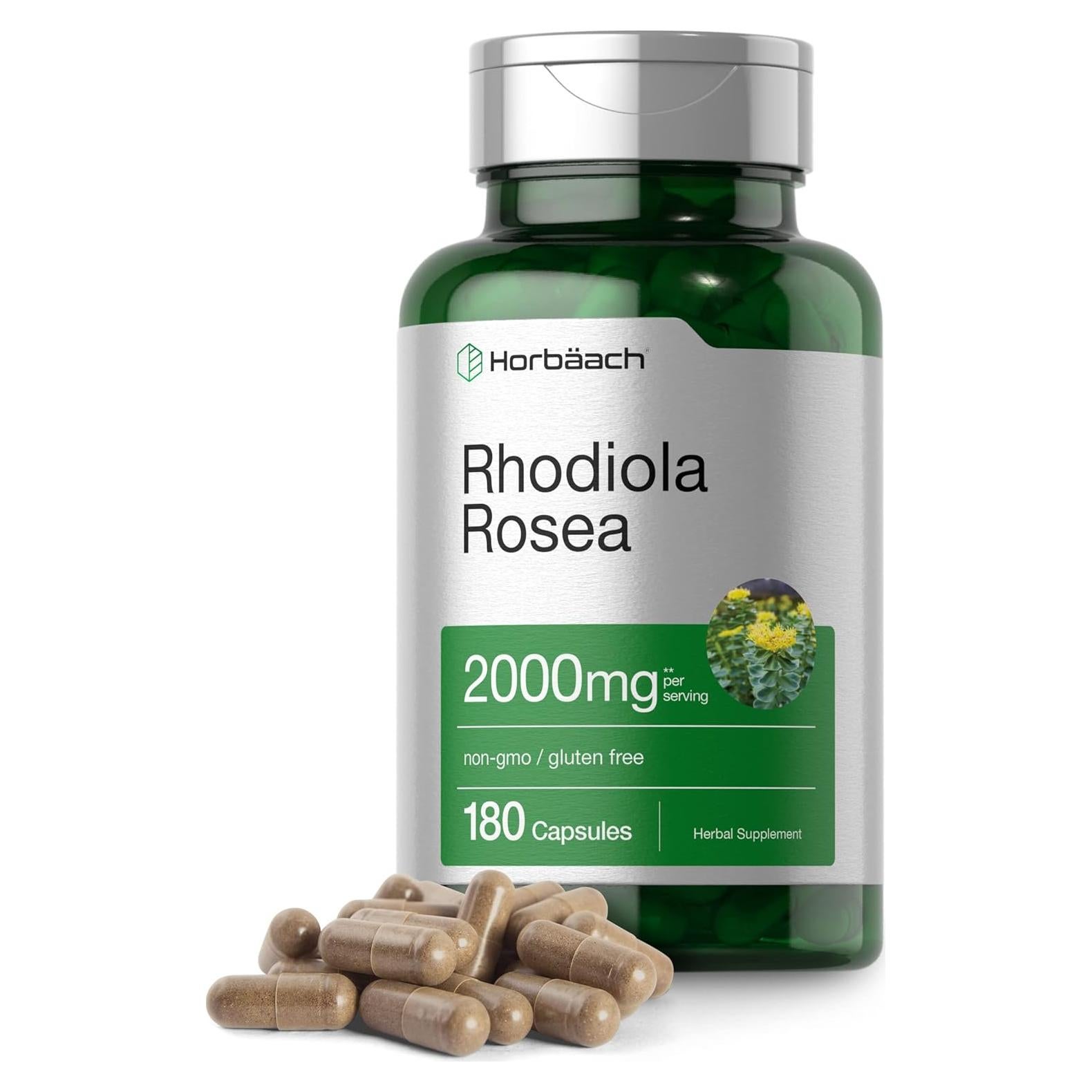 Cápsulas de Rhodiola Rosea Horbaach 2000mg - 180 Unidades - Sin OGM